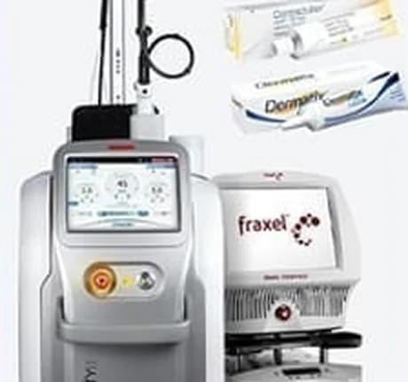 Thiết bị laser và thuốc mỡ dùng trong chăm sóc sẹo