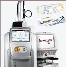 Máy laser trị sẹo và thuốc mỡ trị sẹo