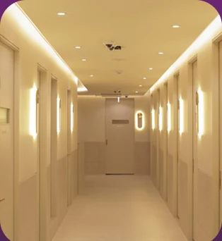 Hành lang khu phòng hồi phục riêng cho từng người