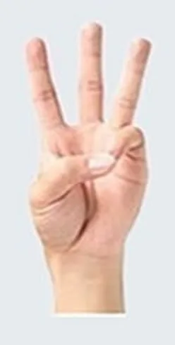 Bàn tay giơ ba ngón