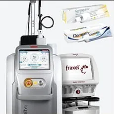 Máy laser trị sẹo và thuốc mỡ trị sẹo